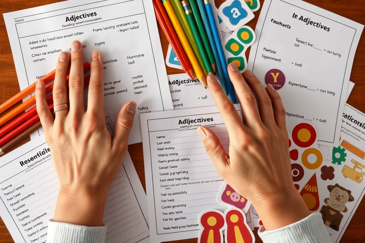 adjectives activity for children — Adjectives Activity For Children (the finished result)